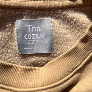Women's TNA Sweatshirt Beige L STAIN Aritzia Streetwear Casual Lounge Classic